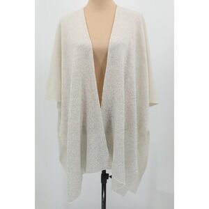 Kate Landry Wrap Metallic Knit‎ Open Front Cream Acrylic Blend One Size